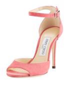 Annie Suede Peep-toe Pumps