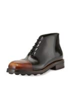 Men's Runway Leather Brushed Cap-toe Chukka Boots
