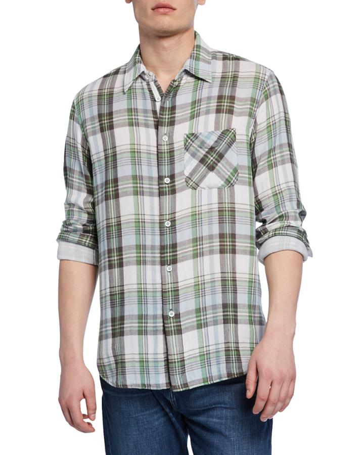 Men's Fit 3 Plaid Beach Shirt W/ Pocket