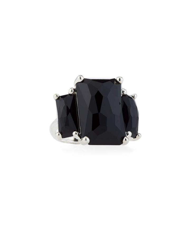 Rock Candy 3-stone Prong-set Ring In Black Onyx