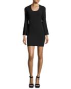 Philippa Scoop-neck Bell-sleeve Ponte