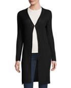 Ribbed Coverup Cardigan, Black