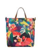 Floral-print Nylon Tote Bag