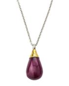 One-of-a-kind Teardrop Pendant Necklace, Ruby