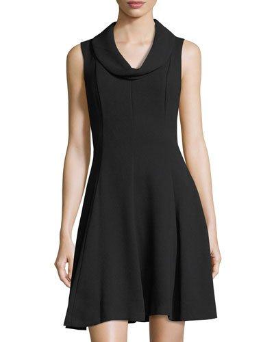 Cowl-neck Crepe Dress