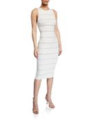 Slim Crewneck Lace-inset Dress