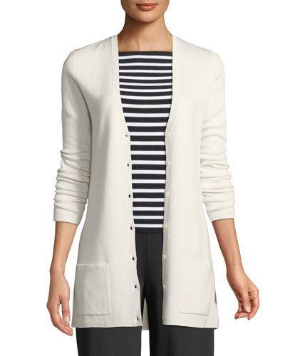 Cashmere Button-front Cardigan