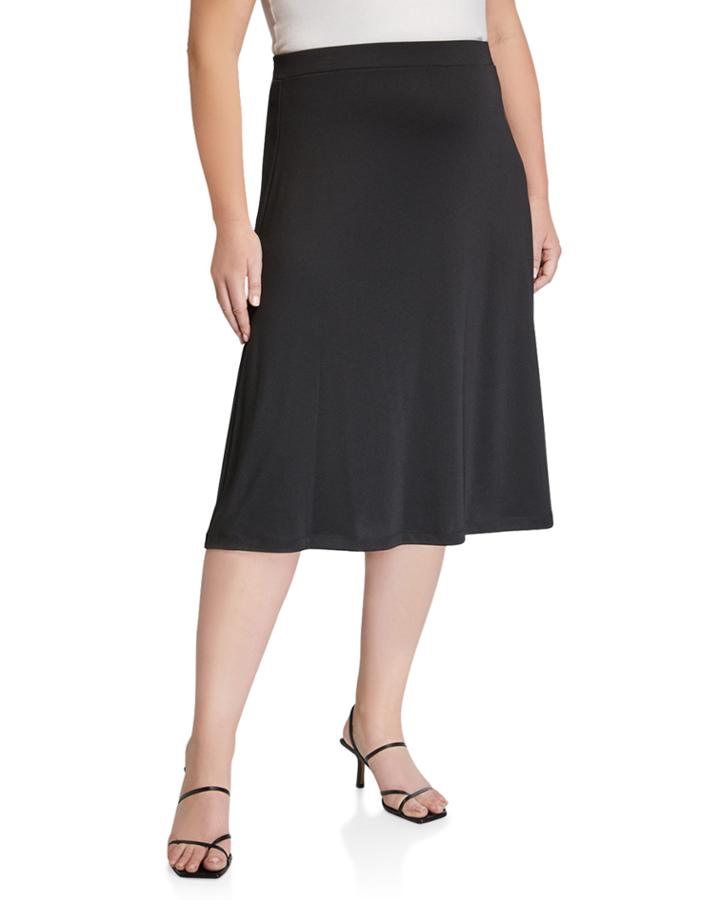 Plus Size Rib Knit Midi A-line