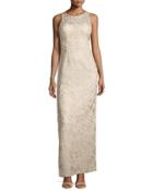 Strappy Soutache Column Gown