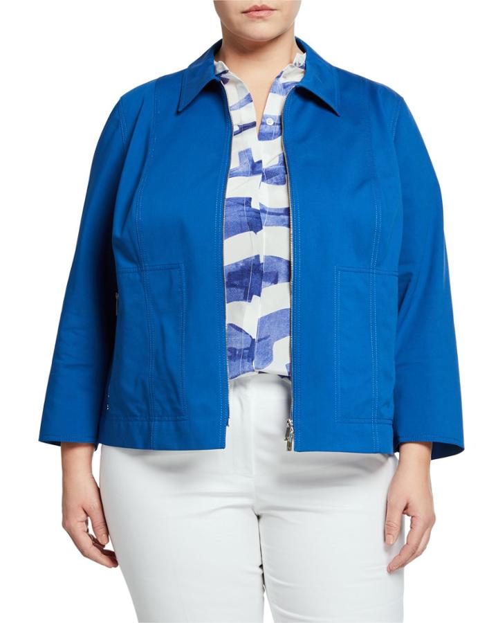 Plus Size Chrissy Zip-front Jacket
