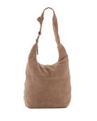 Suede Large Hobo Buckle Bag,