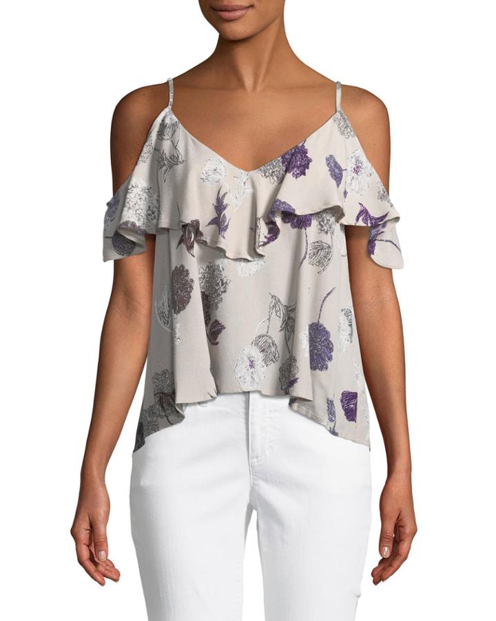 Emmie Cold-shoulder Floral Blouse