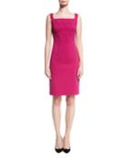 Origami Square-neck Sleeveless Cocktail Dress