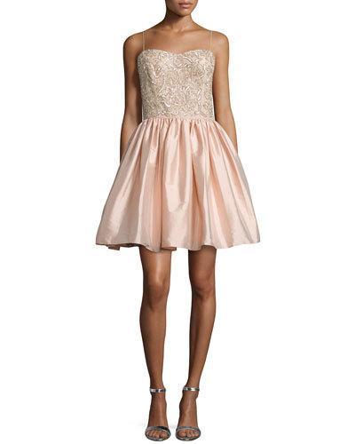 Embellished-bodice Party Dress, Blush