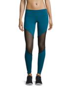 Track Colorblock Leggings W/mesh Inset