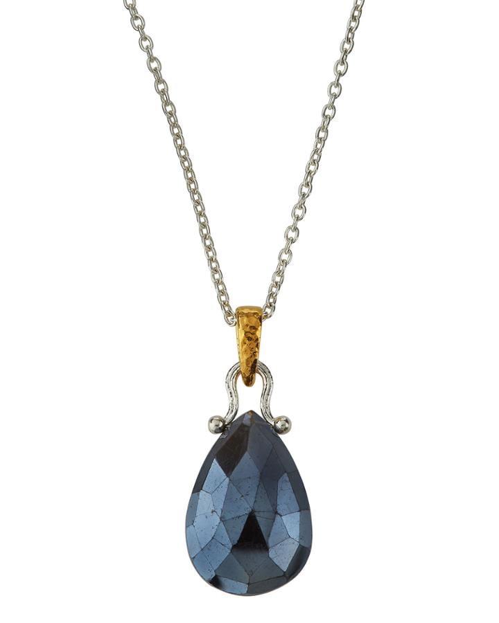 Gray Moonstone Pendant Necklace