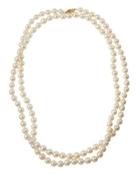 Long White Freshwater Pearl Necklace,