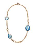 Stephen Dweck Figaro Chain Blue Agate Quartz Necklace, Women's