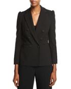 Double-breasted Suiting Blazer, Black