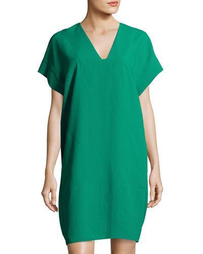 V-neck Cap-sleeve