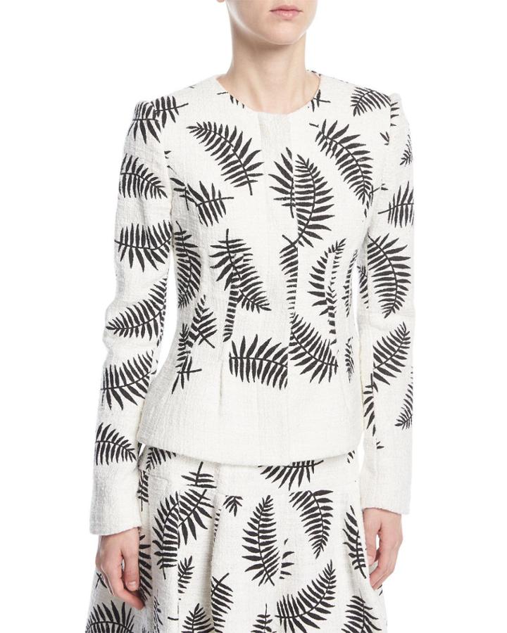 Leaf-embroidered Jacket