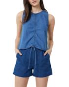 Corin Sleeveless Chambray Crop Top