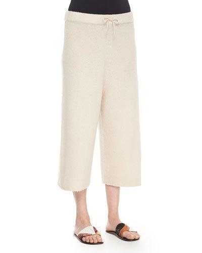 Cropped Cashmere/silk Sweatpants, Cream