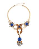 Golden Statement Crystal Y-drop Choker Necklace