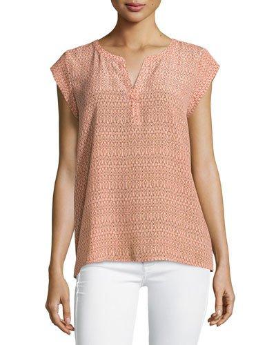 Cap-sleeve Silk Top,
