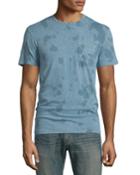 Washed Tie-dye Short-sleeve T-shirt, Ocean Blue