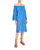 London Lucca Schiffli Off-the-shoulder