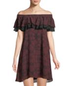 Off-the-shoulder Printed