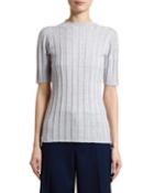 Short-sleeve Shimmer Rib-knit