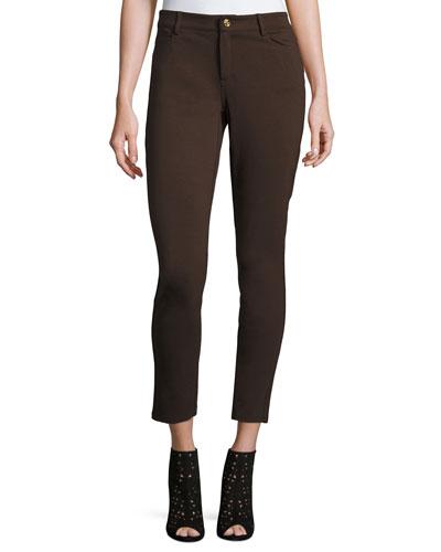 Denim-style Skinny Pants, Chocolate