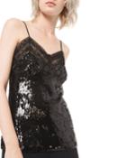 Sequined Lace-trim Camisole