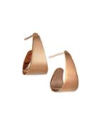 14k Rose Gold Flat Graduated Hoop Earrings