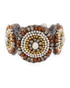 Pearl & Howlite Circular Bracelet