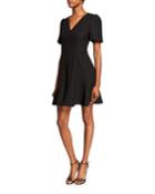 Paneled Crepe A-line Dress