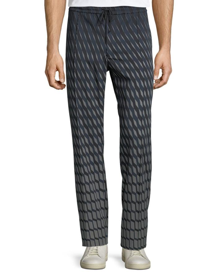 Men's Graphic-print Wool Pants