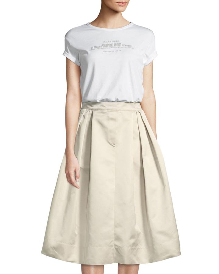 Bubble Midi Skirt With Tulle Underskirt