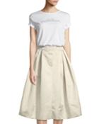 Bubble Midi Skirt With Tulle Underskirt