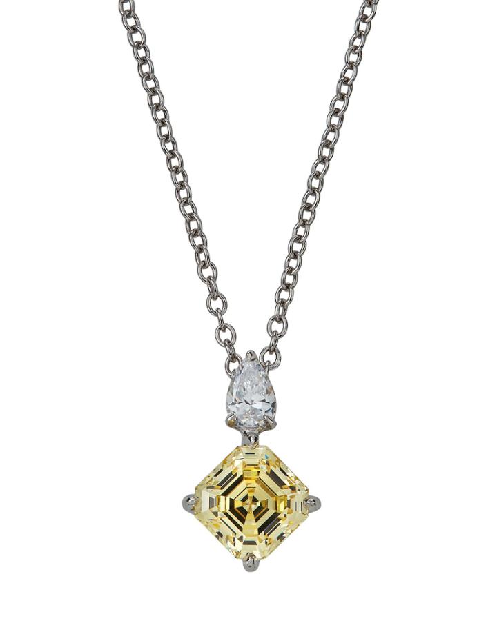 Cubic Zirconia Double Pendant Necklace
