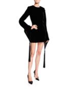 Velvet Pagoda Sleeve Embroidered