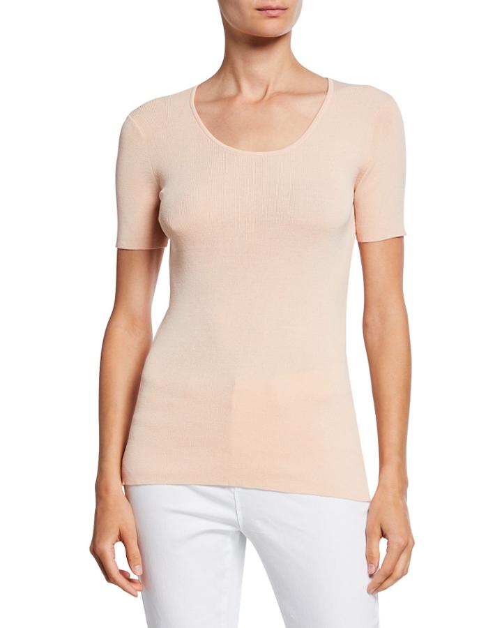 Short-sleeve Ribbed Top