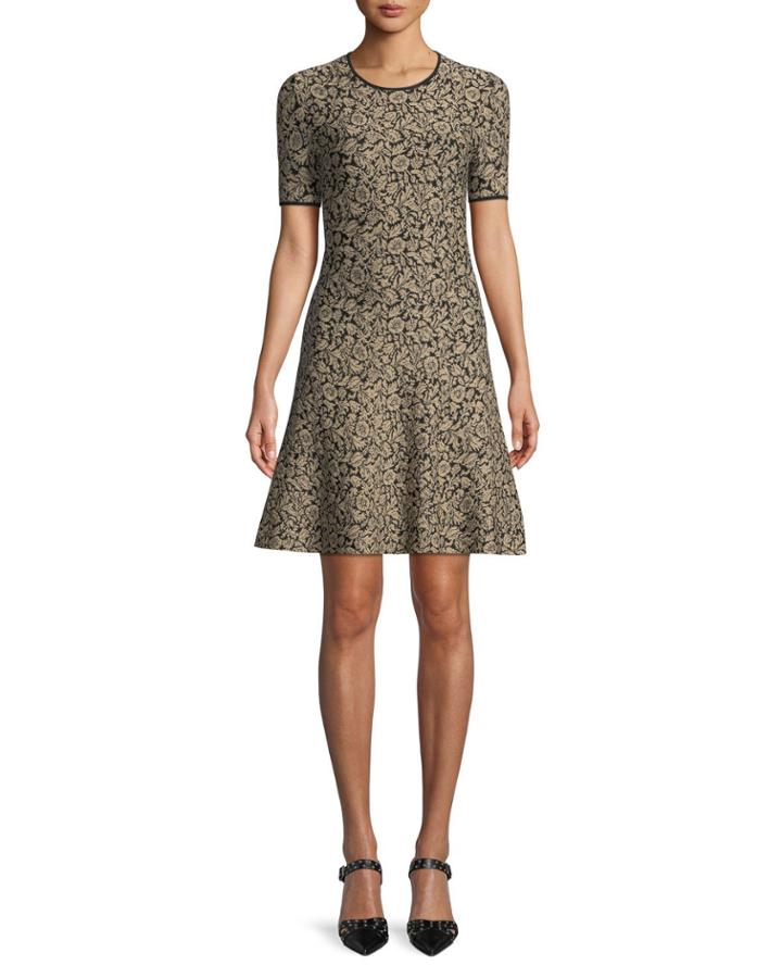 Metallic Jacquard A-line Dress
