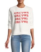 Grl Pwr Long-sleeve Graphic-print Crewneck