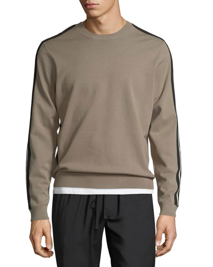 Track Striped Crewneck