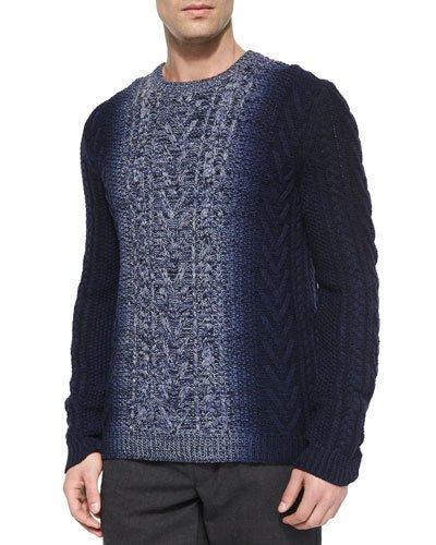 Degrade Cable-knit Crewneck