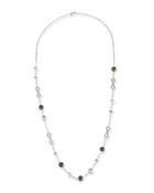 Pearly Crystal Lace Station Necklace,
