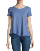 Short-sleeve Shrunken Asymmetric Tee